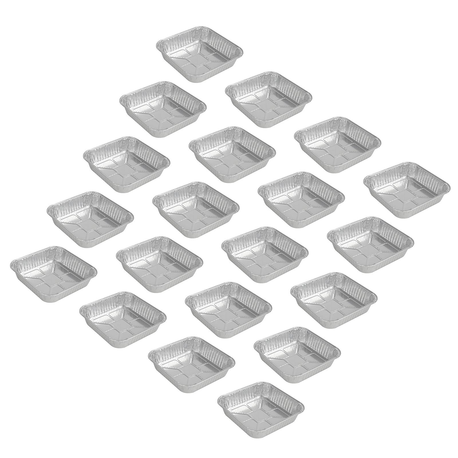 

Упаковка из 20 штабелируемых контейнеров из алюминиевой фольги квадратной формы для выпечки, для использования в духовке, вкладыши для аэрофритюрницы, аксессуары L