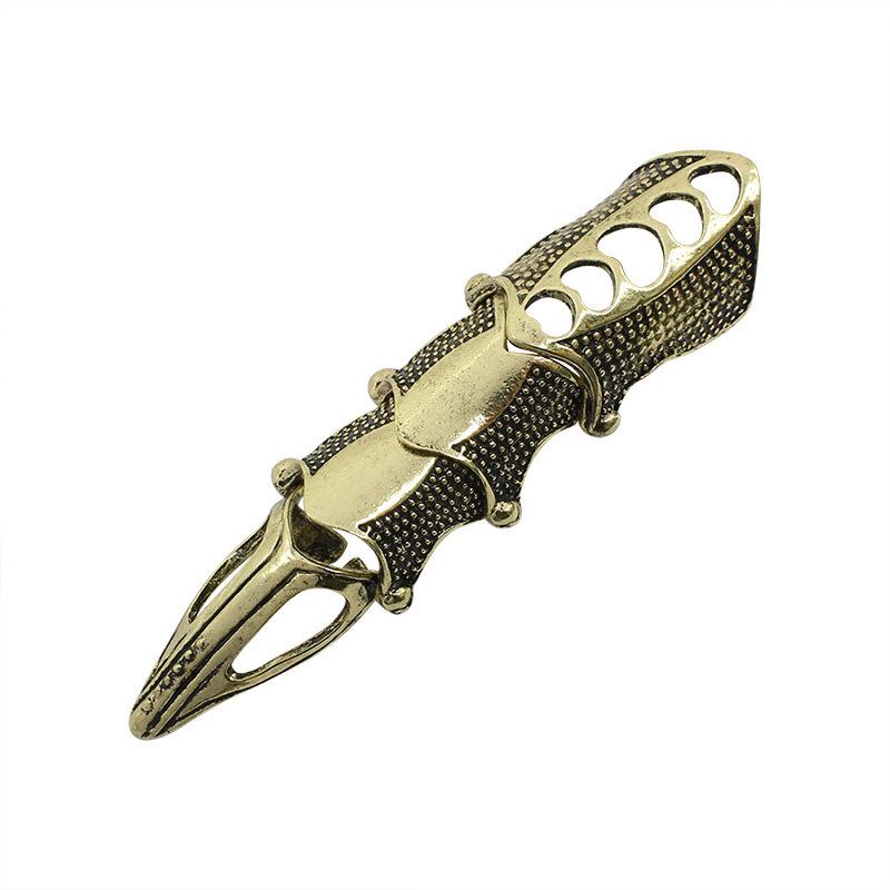 Men's Knuckle Joint Full Finger Double Ring Punk Rock Eagle Claw Armor Activity Ring Gothic Halloween Cosplay Jewelry for Women
