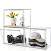 3-Pack Clear Acrylic Storage Bins Display Cabinet Stackable Transparent Desktop Organizer for Book Magazine CD Album Display Box