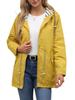 2025 Women’s Water-Repellent Hooded Trench Coat with Striped Lining - Plus Size Available