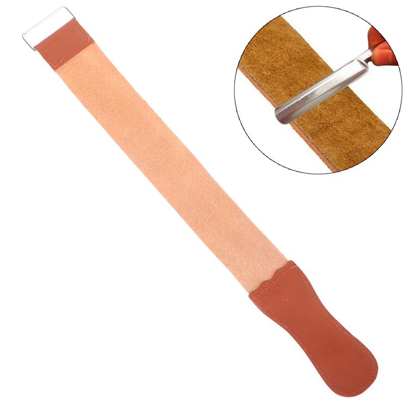 Buy Genuine Leather Strap Barber Straight Razor Folding Knife Knives ...