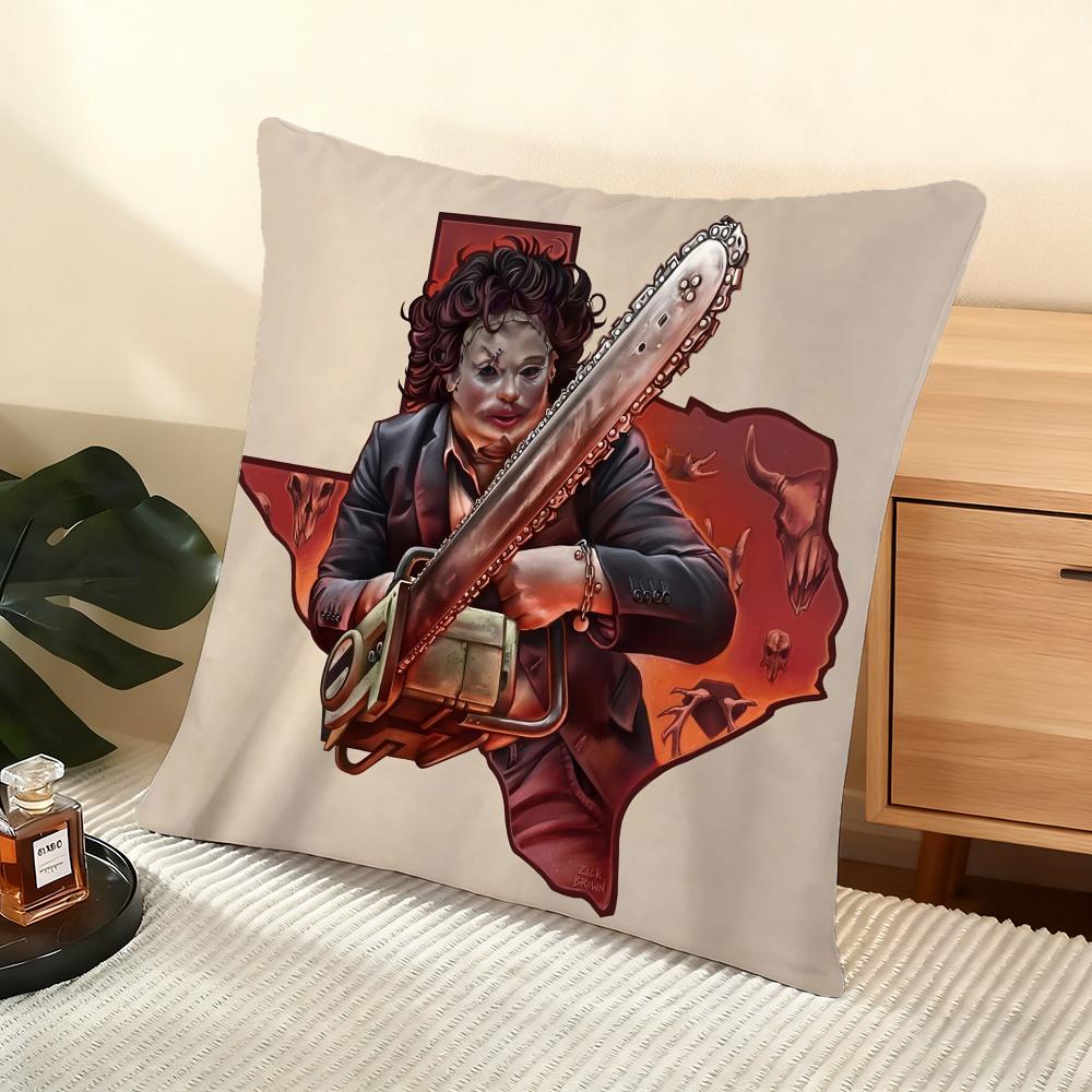S-Saw Massacre Cushion Cover Soft Short Plush Pillow Cover Smooth Cozy Texture Aesthetic Cushion Case Home Decor