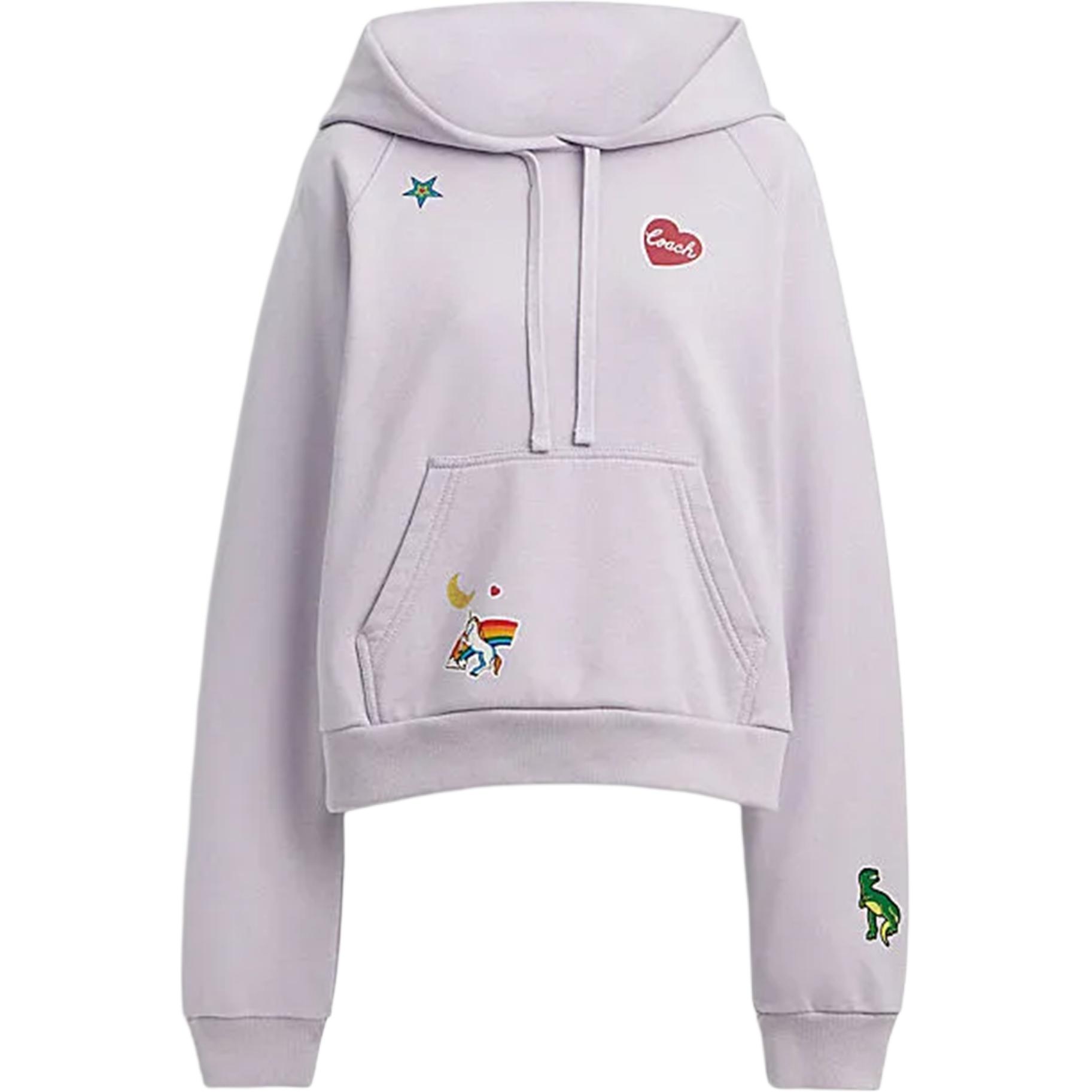 Coach SS24 Декоративный узор Худи Облегающий крой Длинный рукав Толстовка Женская толстовка Светло-фиолетовый CX169-OCB XS 17240₽