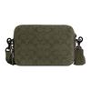 Bolsa de Ombro Transversal com Fecho Duplo de Zíper Monograma Clássico Tecido e Couro Pequena Bolsas Masculinas Verde Militar CU206-ARY
