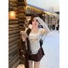Lace Knitted T-shirt for Women in Autumn and Winter New Style Bottoming Shirt with Short Top