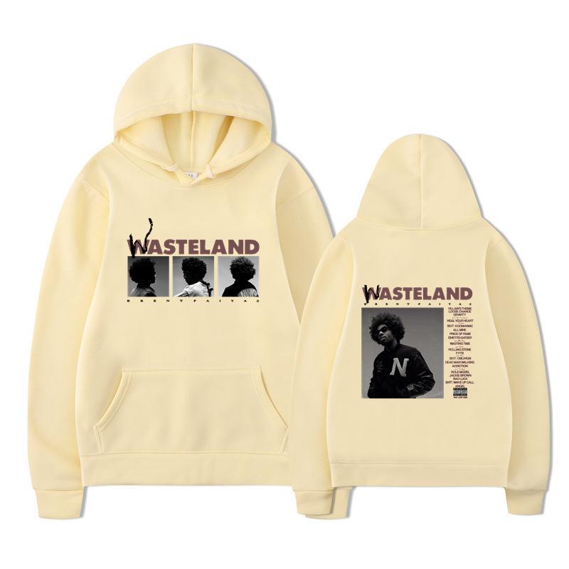 Unisex Schwarzer Hoodie Doppelseitiger Albumcover Grafikdruck Pullover Sweatshirt Streetwear