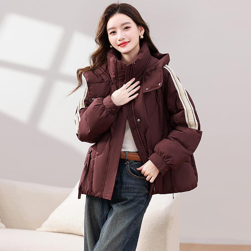 Hooded down cotton jacket girls' winter clothes 2025 new student short cotton jacket bread jacket