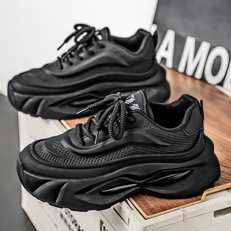 Herren Freizeitschuhe 2026 Frühling Vielseitig Sportlich Trendig Plateau-Schuhe Modisch Weiche Sohle Interne Fersenschuhe Atmungsaktiv Pla