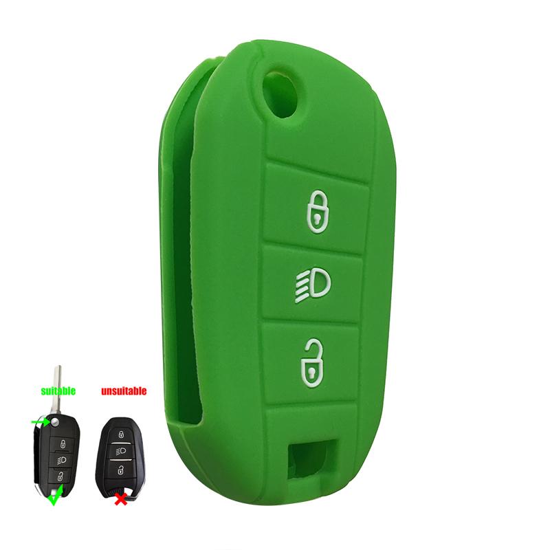 Silicone Flip Folding Key Fob Cover For Peugeot 208 2008 301 308 3008 Rcz 508 408 2008 307 Case For Citroen C3 C4 Berlingo