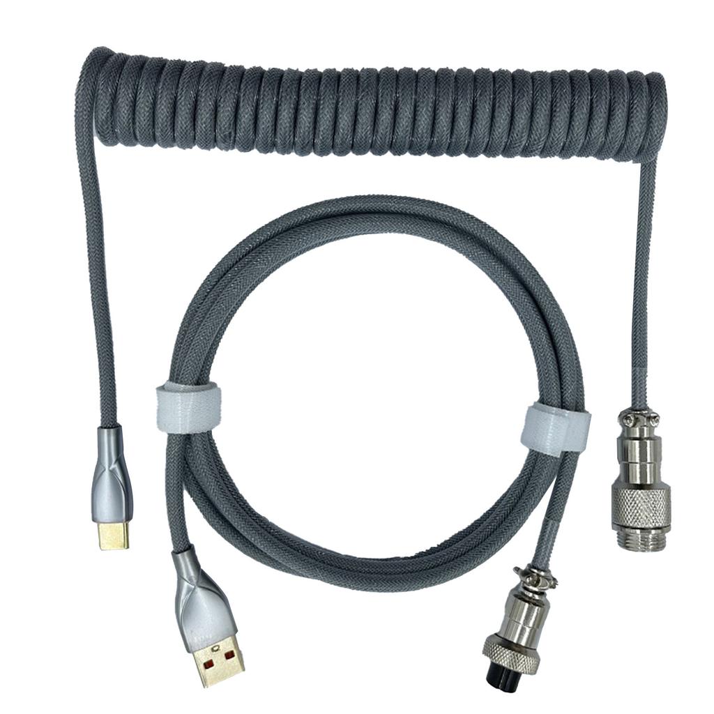 Gaming Keyboard Cable Professional Retractable Sturdy Connector Coiled Keyboard Cable for Mechanical Keyboard