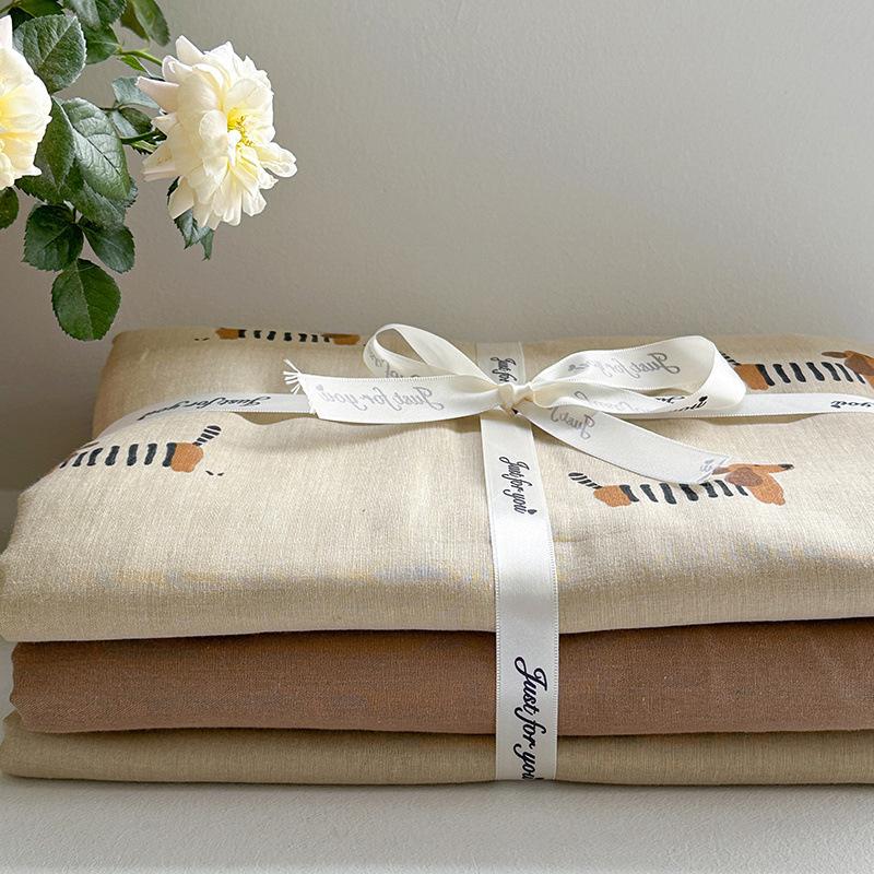 

Live Broadcast Explosion Class A Maternal Infant Grade Cotton Double-Layer Yarn 4Pcs Set, Pure Cotton Quilt Cover, Student Children S Bed 3Pcs 155 * 210Cm single quilt