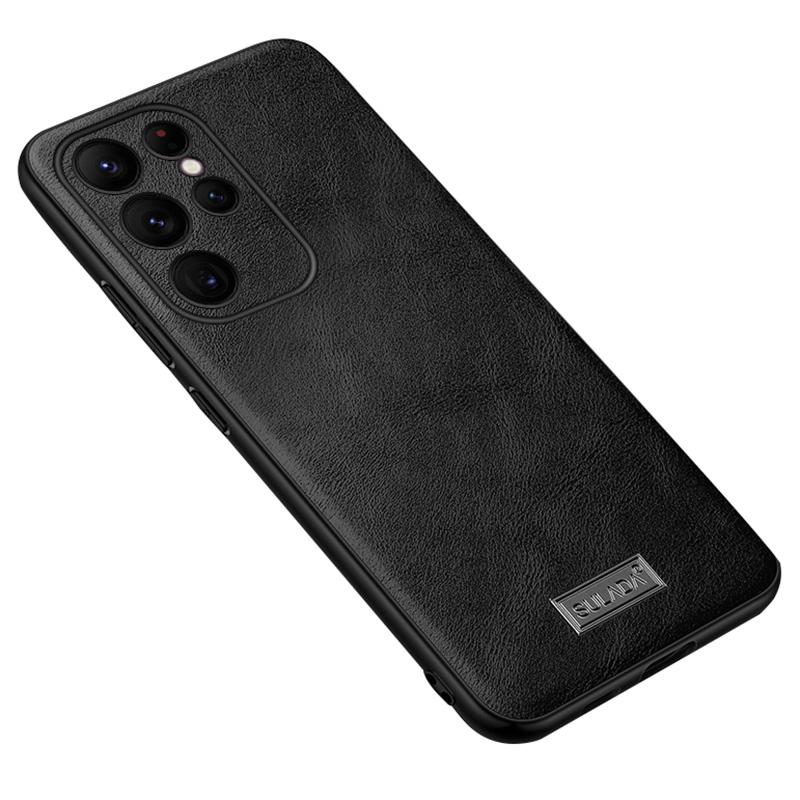

SULADA Cell Phone Cases for Samsung Galaxy S24 Ultra PU Leather+TPU+PC Cover Black