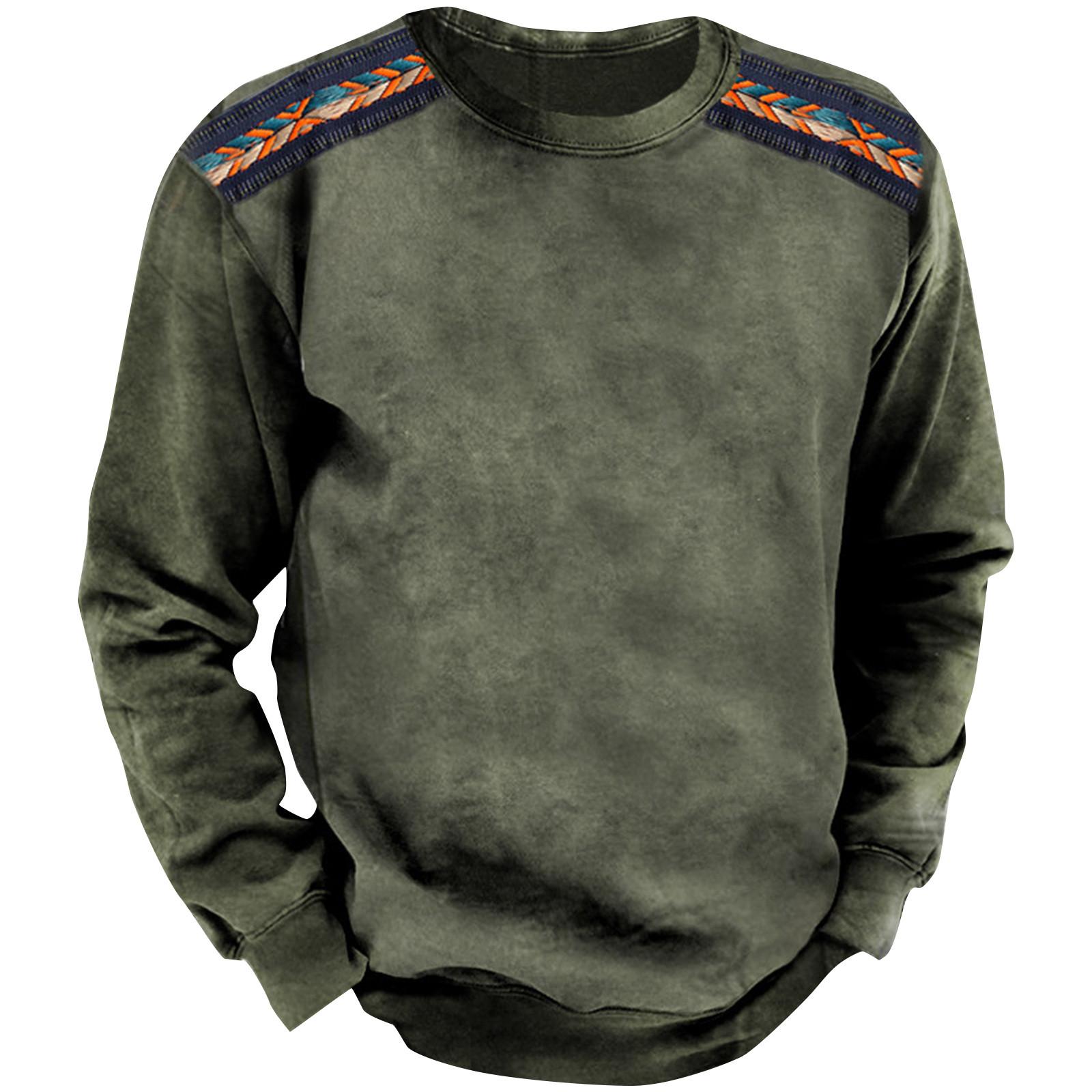 Мужская толстовка с принтом на открытом воздухе свободная с длинными рукавами и этническим принтом XXXXL 1898₽
