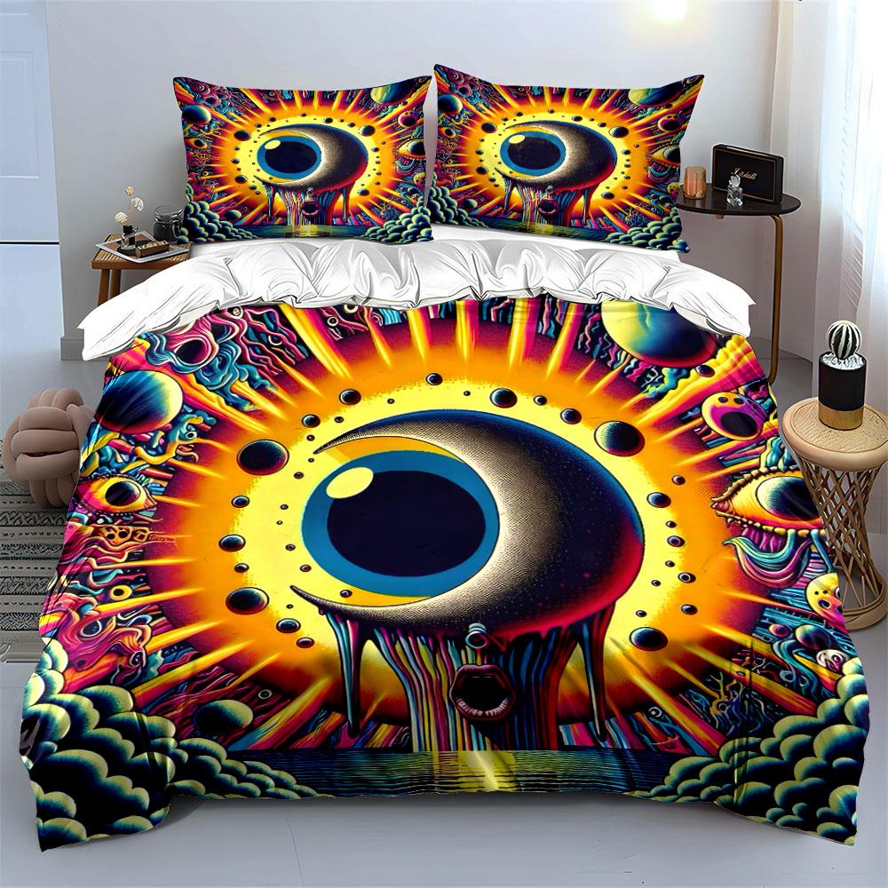 Psychedelic Cosmic Gaze. Bedding Sets Duvet Covers Pillowcases(1* Duvet Cover 2* Pillowcases Without Duvet Insert)