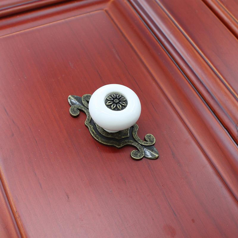 KAK Antique Bronze Ceramic Drawer Knobs Cabinet Cupboard Handles European Style Knobs Single Hole Handles Furniture Hardware