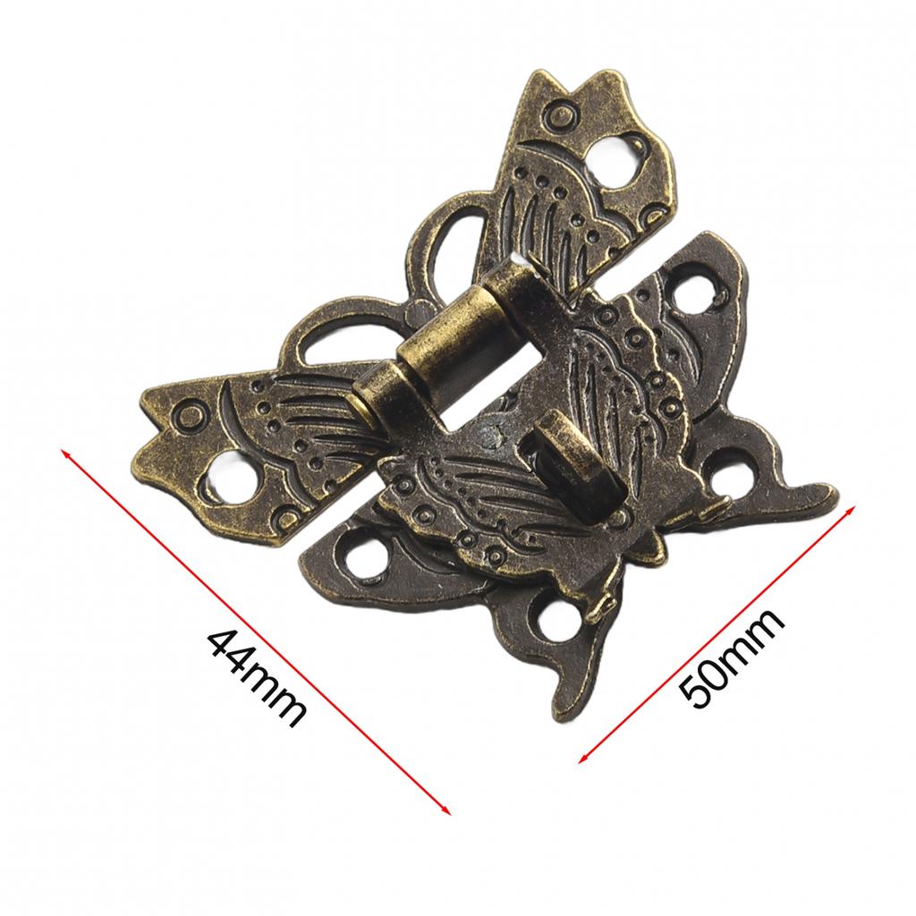 Antique Bronze Lock Butterfly Design Hasp Latch Jewelry Box Lock