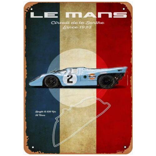 

24hrs de Le Mans Car Wall Art Tin Sign Gulf Racing Decor 20x30cm（7.8x11.8inch）