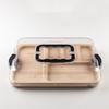Transparent Bamboo Cheese Board Divided Grid Wooden Cheese Board Durable Serving Platter  Camping