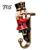 Elk Christmas Stocking Holders Holder for Mantel Shelf, Resin Santa Snowman Retro Metal Hanging Hooks Reindeer Hooks, No-Drill Fireplace Hanger