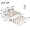 Sleeper Sofa, Daybed, Day Bed, 90*200cm, With LED Lights, Bedside Storage Compartment, Pull-Out Bed, Socket + USB, Without Mattress, White