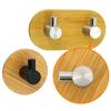 Bamboos And Stainless Steel Hook For Hanging Towels Clothes Decorative Coat Rack Wall Mounted Key Organizer