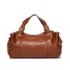 2025 Women's Large Capacity Soft Leather Pleated Handbag - Retro Commuter Tote & Textured Crossbody Bag