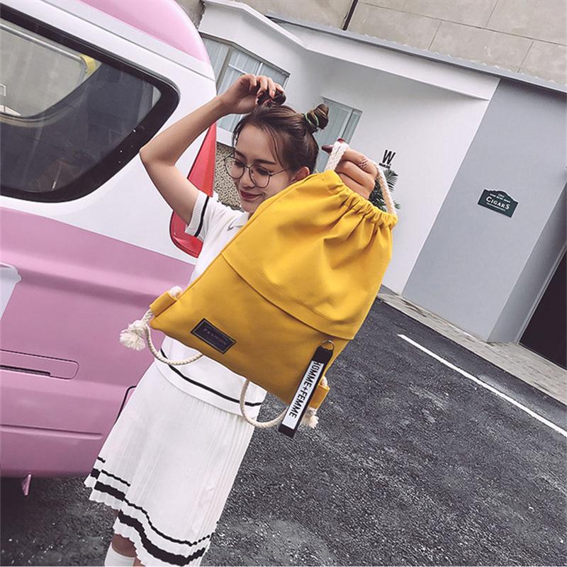 Rucsac pentru femei, pânză sport, buzunar, cu șnur, geantă portabilă pliabilă pentru cumpărături, pachete de călătorie în aer liber