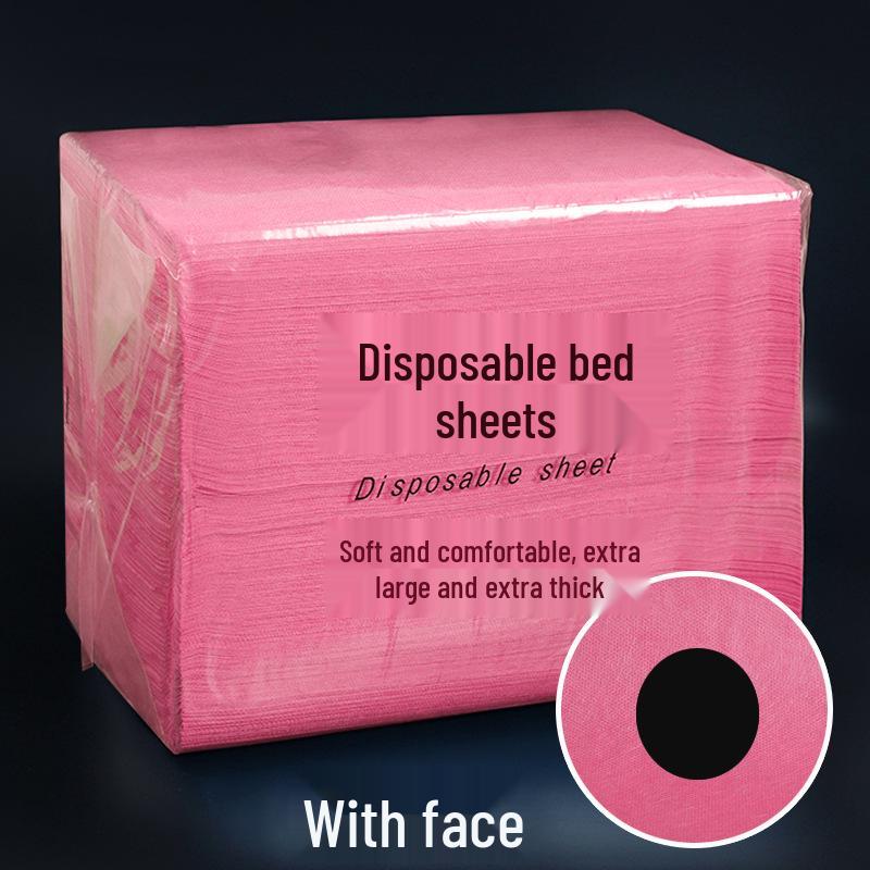 Waterproof Disposable Massage Bed Sheets with Hole, Oil-Proof, Thickened, Non-Woven, Breathable, 100 Pack
