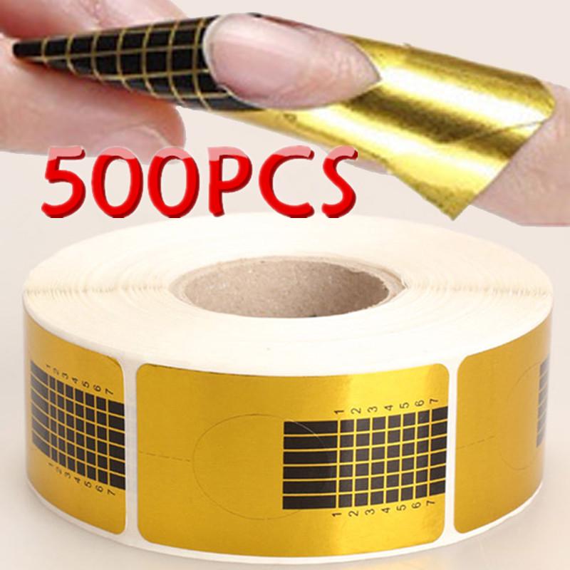 

500 упаковок, формы для ногтей, профессиональный акрил для резьбы по ногтям, наклейки для ногтей «сделай сам», направляющая для ногтей, аксессуары для женского маникюра 50pcs