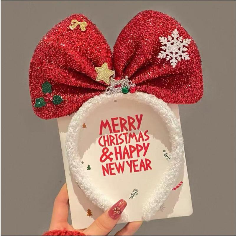 Vánoční čelenka Xmas Elk Horn Bell Flitr Vánoční gumička do vlasů Šťastný Nový Rok Fotorekvizity Veselé Vánoce Dekor Dárky pro děti