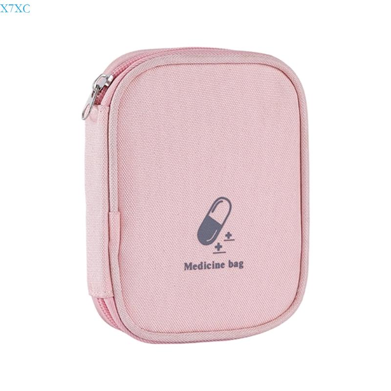 X7XC Small First Aid Bag Empty,Portable Travel Pills Bag Zipper First Aid Emergency Storage Bag for Hiking