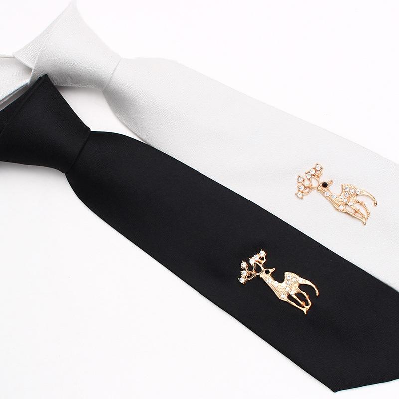 

Rael Mark Tie Polyester Deer Tie Casual Solid Black Diamond Tie