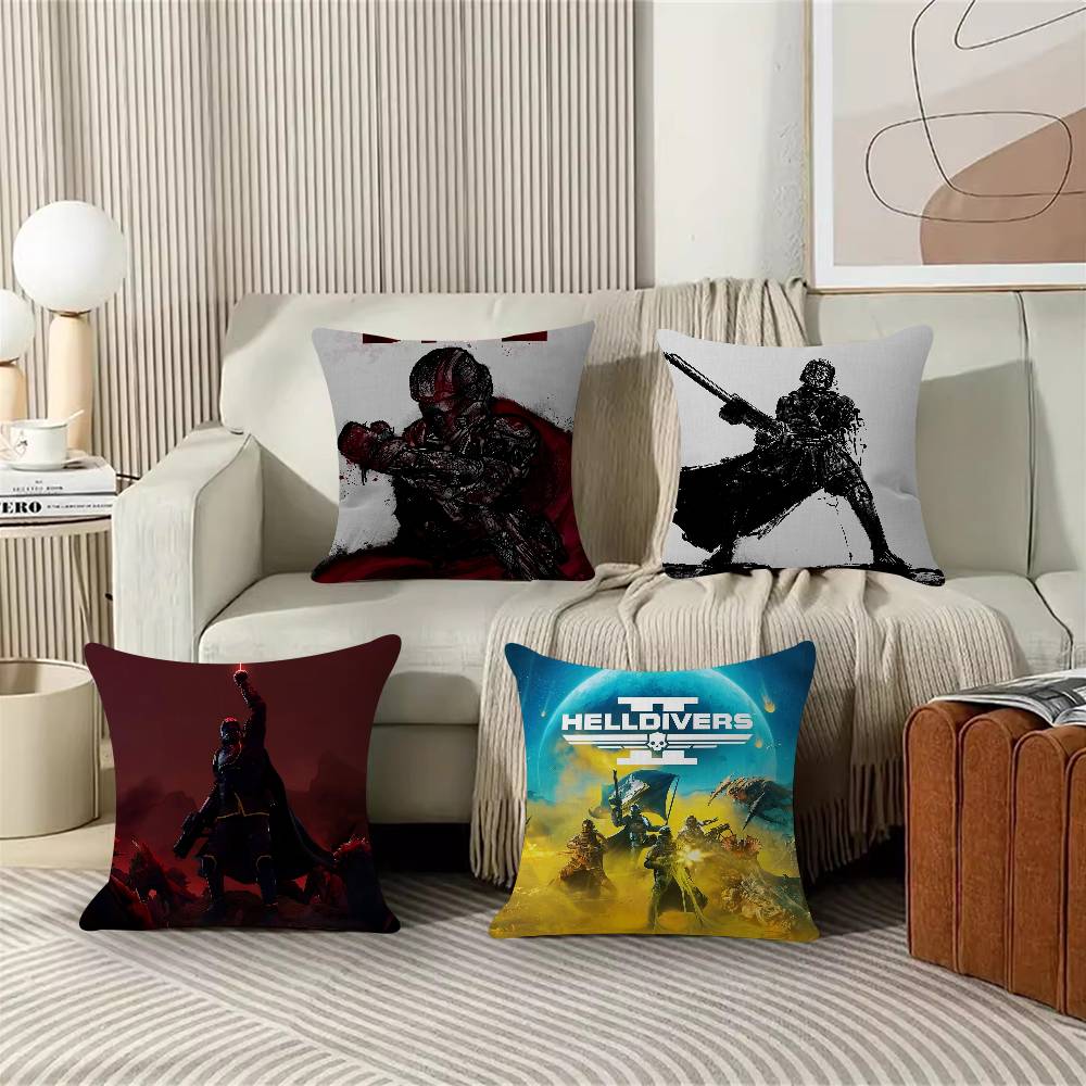 Game HHelldiversS Cool Cushion Cover Pillowcase Upholstery Sofa Throw Pillow Home Decor Pillowcas