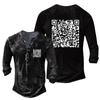Men's Fashion Casual Button Loose Long Sleeve Spoof Fun Printed Pullover