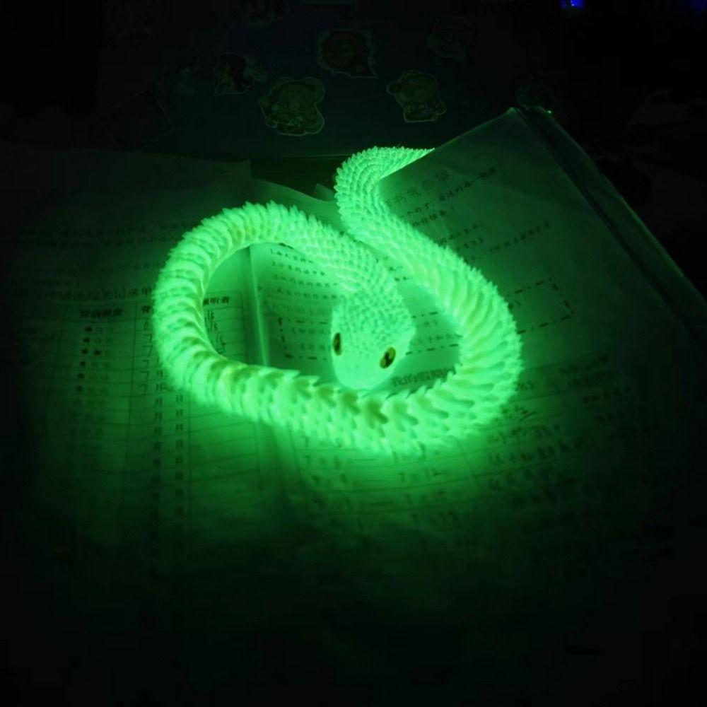 Creative Luminous Snake Ornament Rotatable 3D Printing Model Desktop Ornament