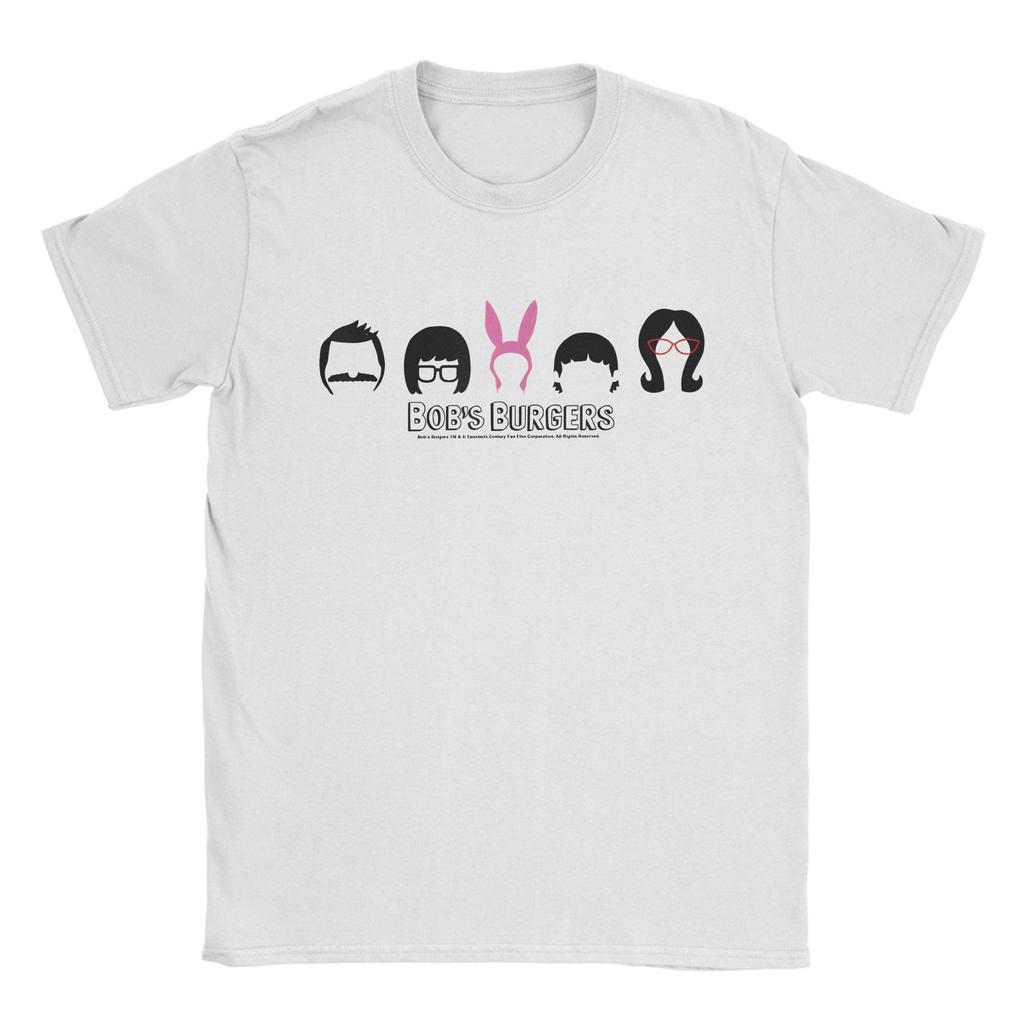 Bobs Burgers Family Shot & Teddy Logo  Tshirts Men Cotton Clothing Casual  Crewneck Short Sleeve