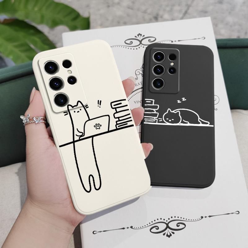 Hardworking Cats Phone Case For Samsung Galaxy S25 FE S24 S23 S22 S21 S20 S10 Ultra Plus Note 20 Ultra 10 9 Plus Cover