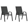 Day and Night - Day and Night Stackable Garden Chairs 2 Units Black Textilene