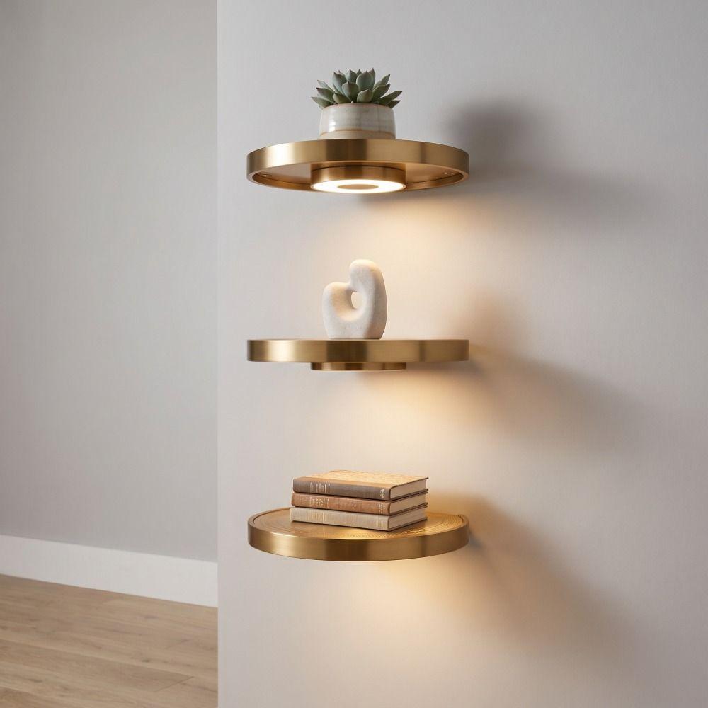 Built-in LED Lights LED Light Shelf Wall Mounted Display Rack Storage Shelf  Bedroom Decor