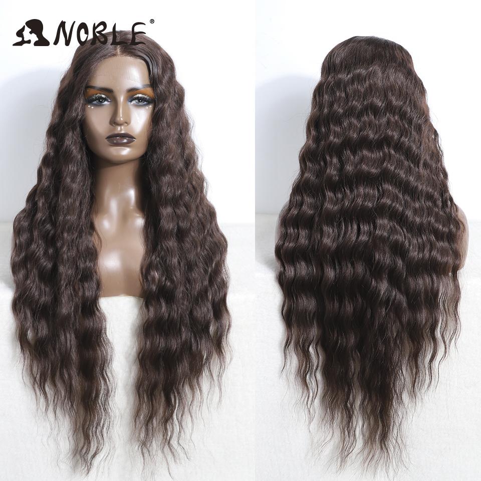 Noble Synthetic Lace Front Wig Cosplay 30" Body Wavy Blond Wig Lace Front Wig For Women High Density Lace Wig Ombre Blonde Wig