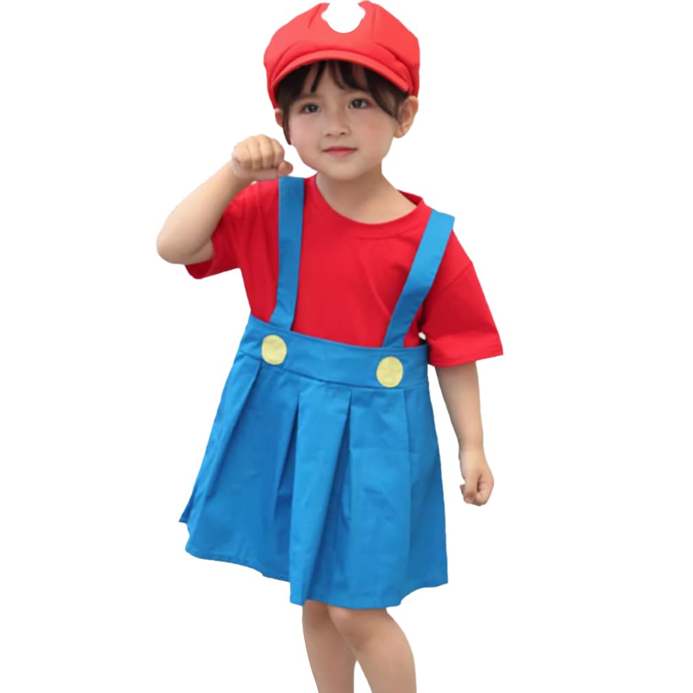 Cosplay Clothes Set Overalls Cute Character Halloween Casual BLUE Set Unisex Halloween Costume Disguise Transformation Costume Gift Present Cosplay