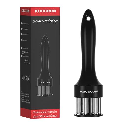 KUCCOON Meat Tenderizer Tool with Stainless Steel Needles and Ultra-Sharp 24 Blades for Beef, Chicken, Steak, Veal, and Pork