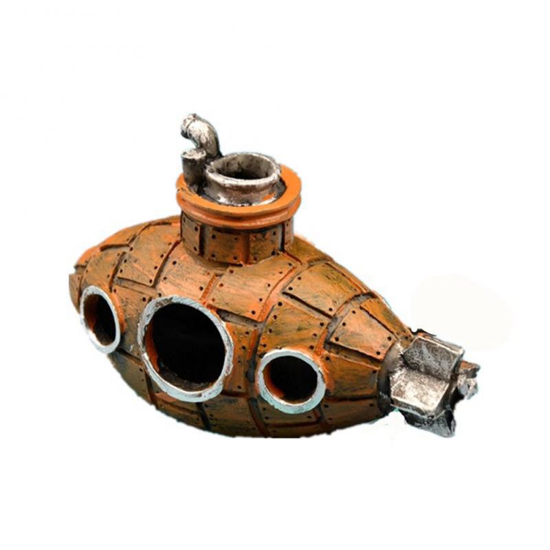 Aquarium Fish Tank Decorations Landscape Submarine Wreck Ship Vintage Resin Design Boat Aquarium Accessories Home Decorations