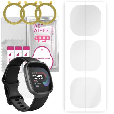 3x apgo Hydrogel Screen Protector pro Fitbit Versa 4, hydrogelová fólie, s polohovací vrstvou snadná instalace