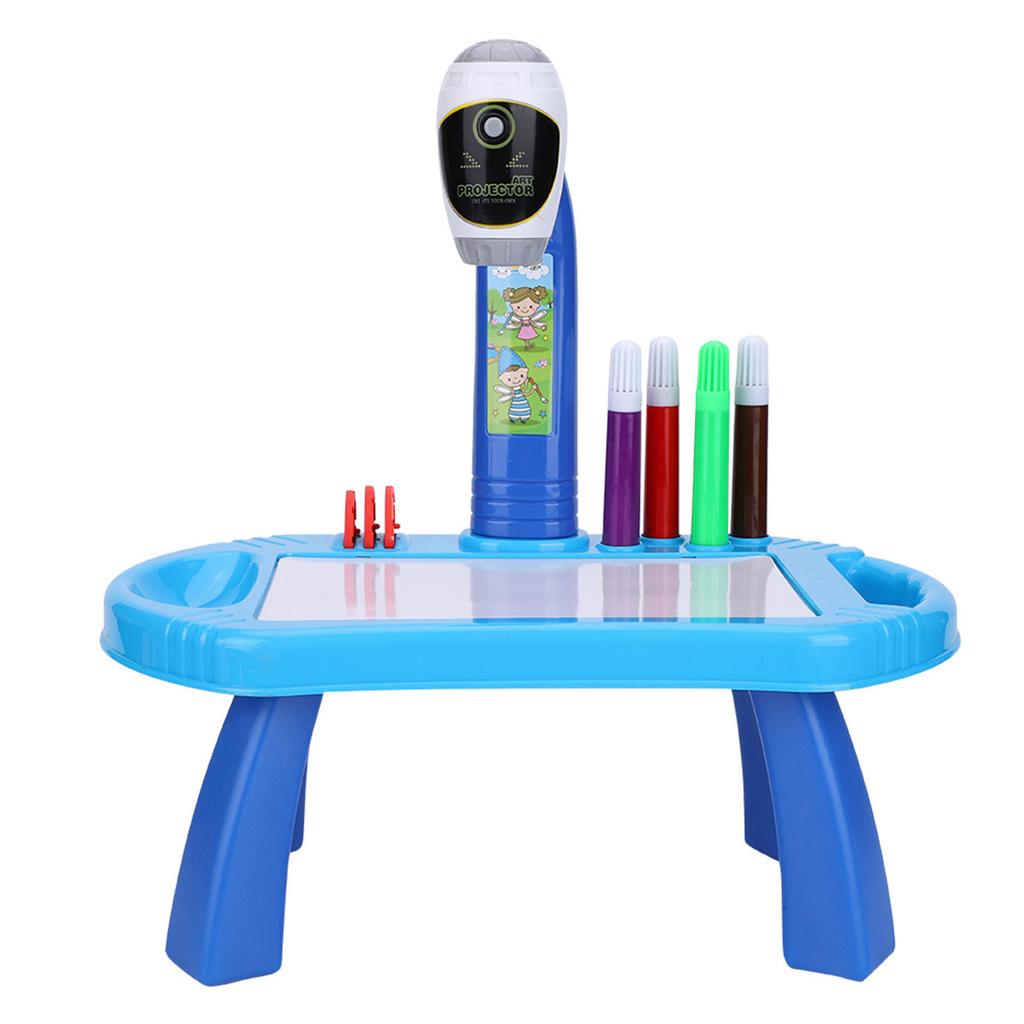 Educational Drawing Toys Set Painting Toy Projector Desk Tablet Learning Toy Tool Gift (Pink)