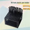 Detachable Black Plastic Pen Holder Stand for 96 Pens - Square Design, Stable and Simple