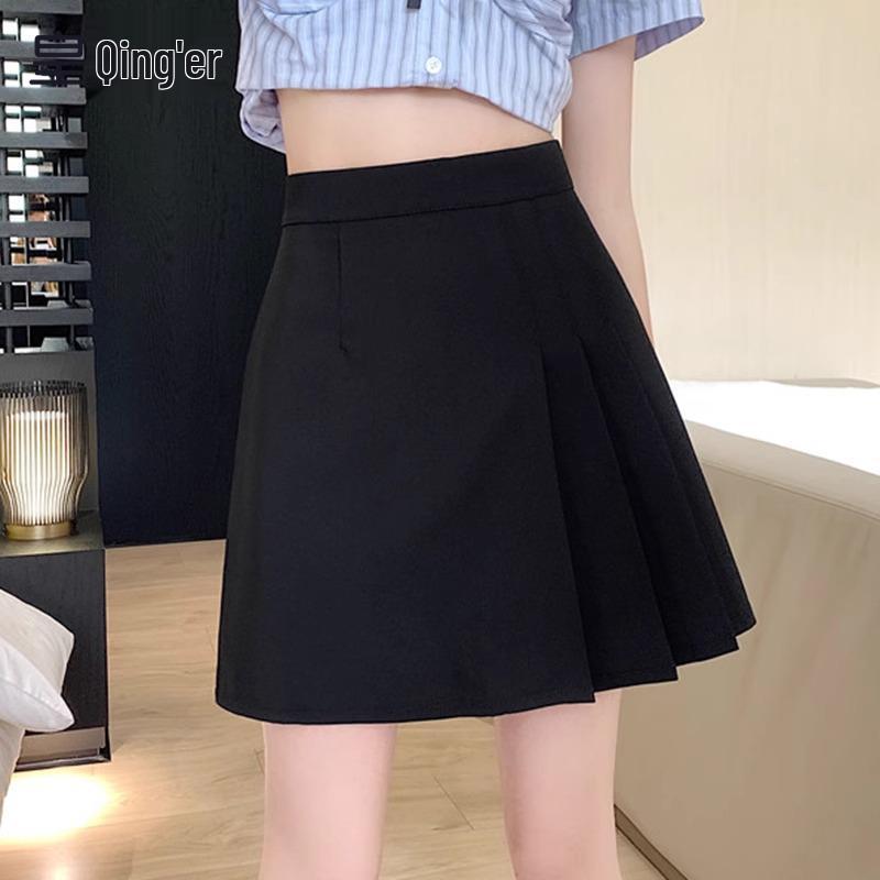 

2025 Summer Slimming A-line Pleated Midi Skirt - Cool & Spicy High-Waisted Design for Women XL