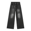 RogueWave Men Denim Pants Straight Droop Vintage Loose Bottom Straight Wide Leg Casual Male Trousers Korean Style