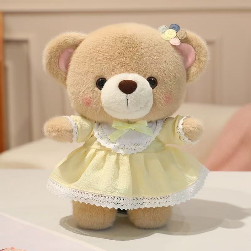 Newest Teddy Bear Doll with Skirt Kawaii Stuffed Plush Toy Figure Doll Cartoon Anime Cute Pillow Kids Birthday Gift Doll