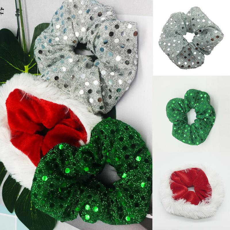 Buy Christmas Hair Band Turned Sequin Hair Accessories Scrunchies Women
